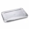 Full size aluminum foil steam table pan lid Model 03 in three-quarter view