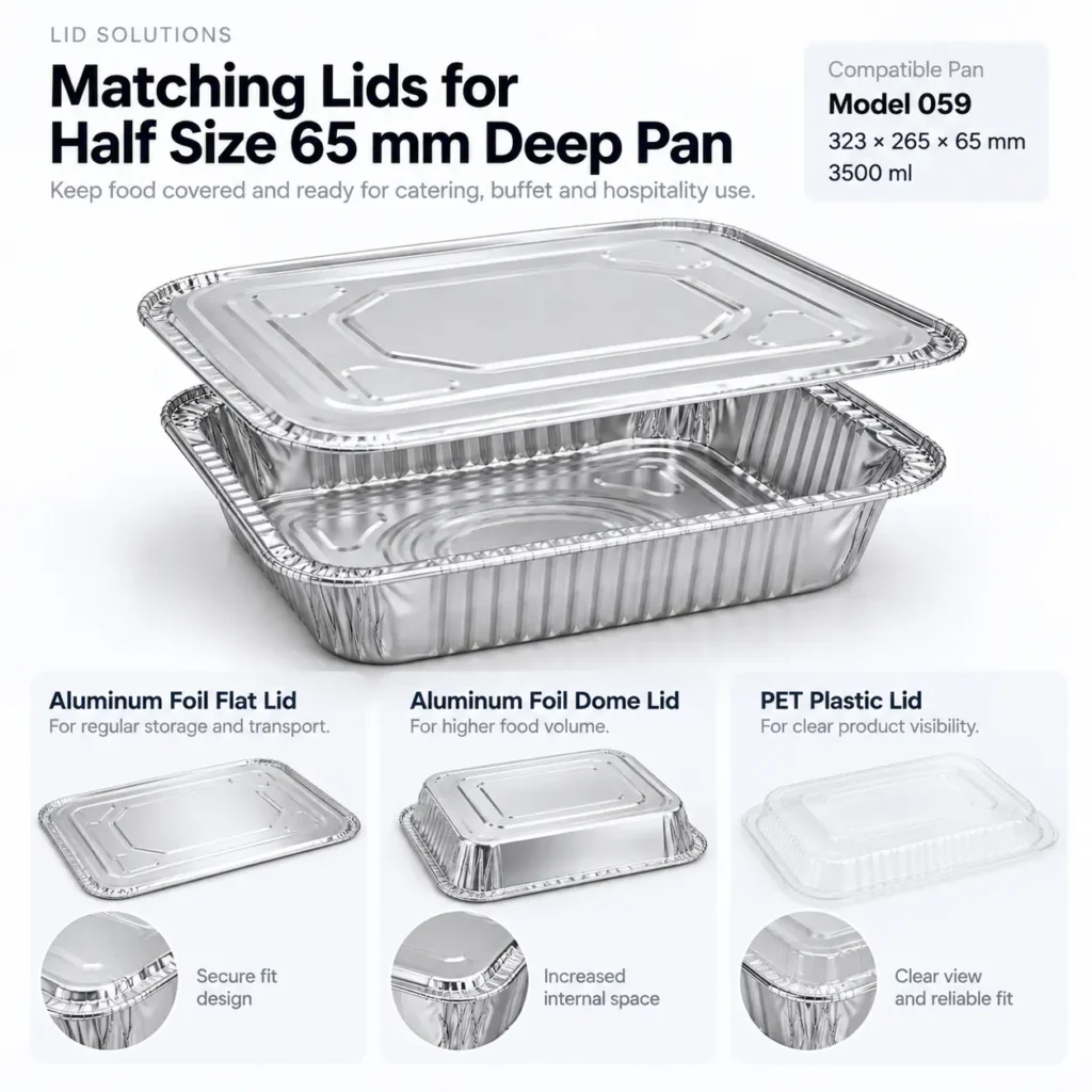 Lid solution for Model 059 half size aluminum foil steam table pan