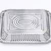 Underside view showing the base embossing of the half size aluminum foil steam table pan