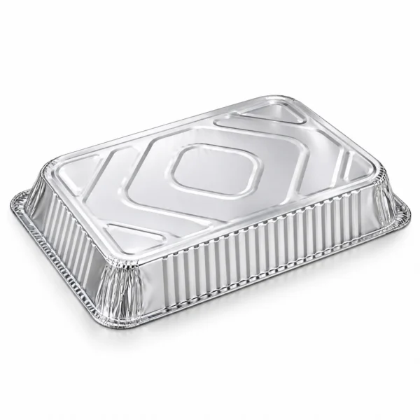 Full Size Aluminum Foil Steam Table Pan – Wrinklewall Detail Close-up of wrinklewall sides and rolled rim on aluminum foil steam table pan