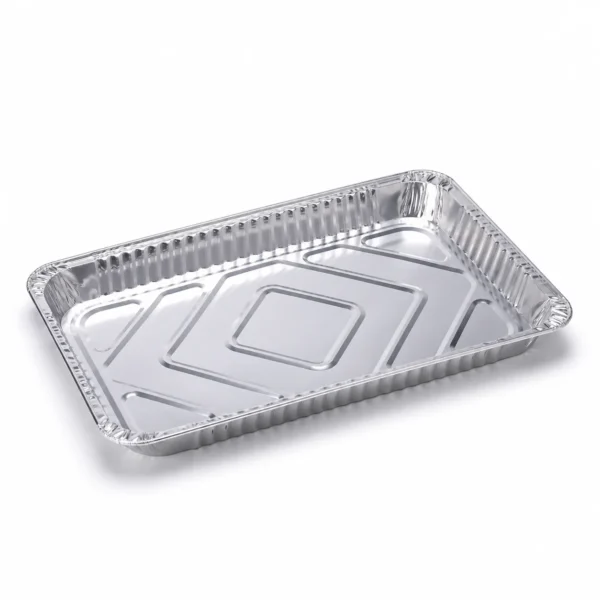 Full Size Shallow Aluminum Foil Steam Table Pan MUNWEY full size shallow aluminum foil steam table pan on white background.