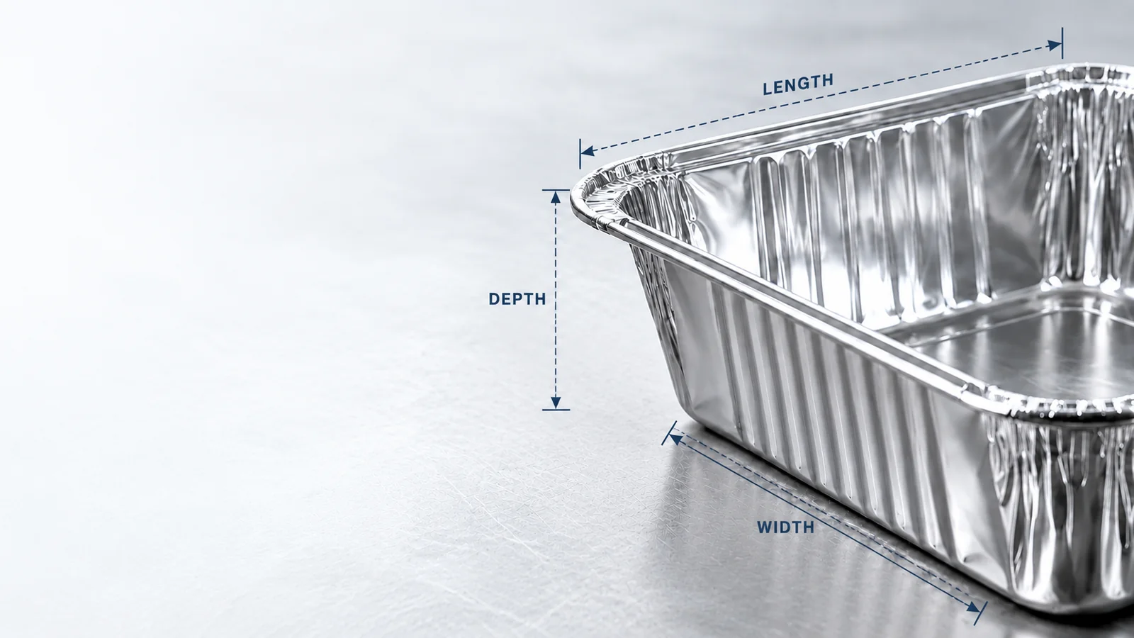 Aluminum foil containers being formed on an industrial production line
