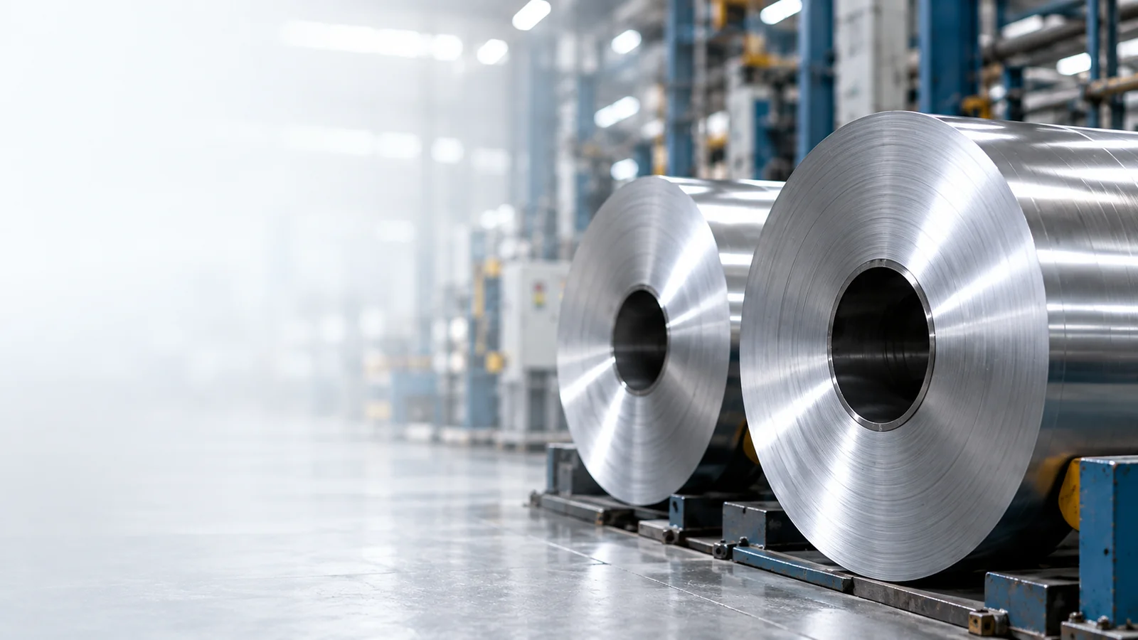 Aluminum foil containers being formed on an industrial production line