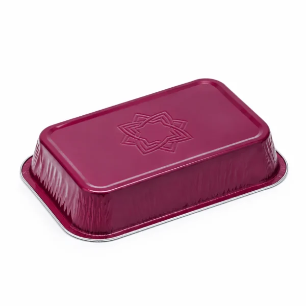 Half size aluminum foil container model 059 showing rectangular structure and deep sidewall design
