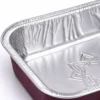 Close-up detail of half size aluminum foil container model 059 showing foil texture and embossed interior surface