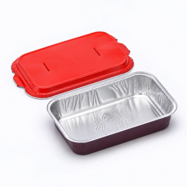Half size aluminum foil food container model 059 with matching aluminum foil lid solution