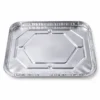 Top view of half size aluminum foil steam table pan lid
