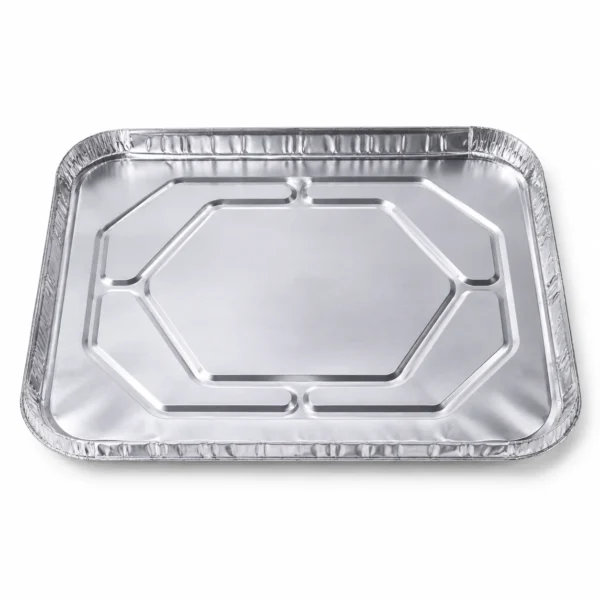 Top view of half size aluminum foil steam table pan lid