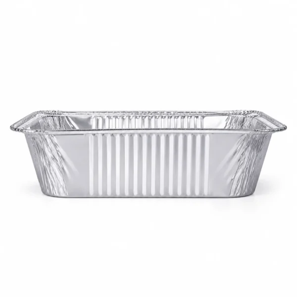half-size-extra-deep-aluminum-foil-steam-table-pan-side-view.webp Side profile of a half size extra deep aluminum foil steam table pan.