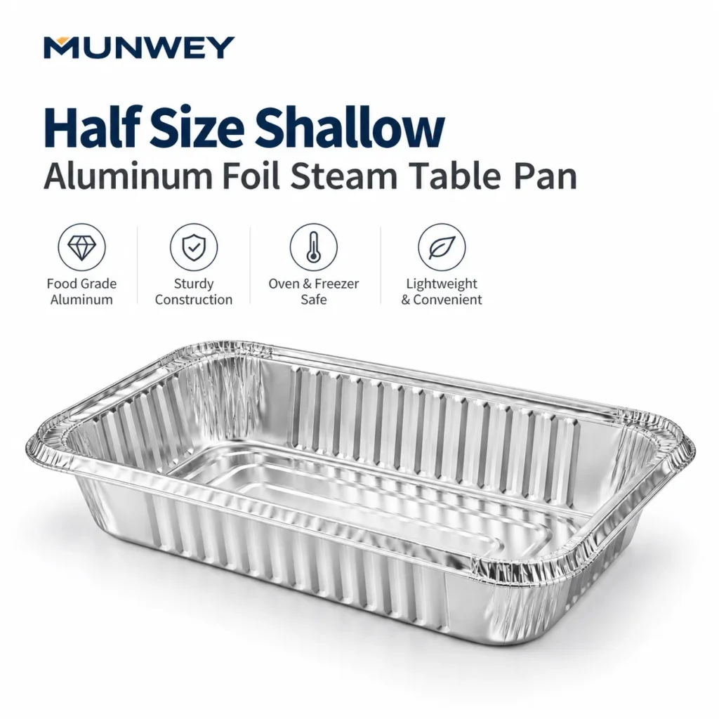 Half size shallow aluminum foil steam table pan - product overview